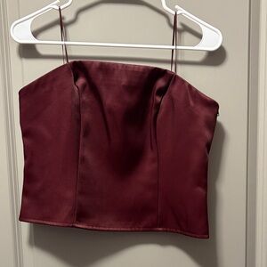 Target Burgundy Strapless Crop Top